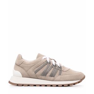 Brunello Cucinelli Women's Monili Stripe Lace-Up Sneakers -  38